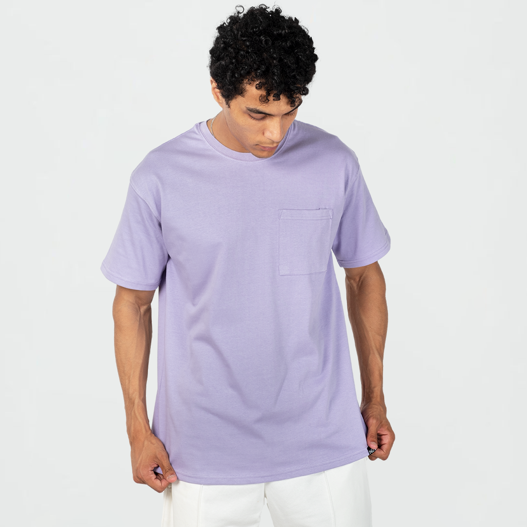relaxed pocket t-shirt in beige
