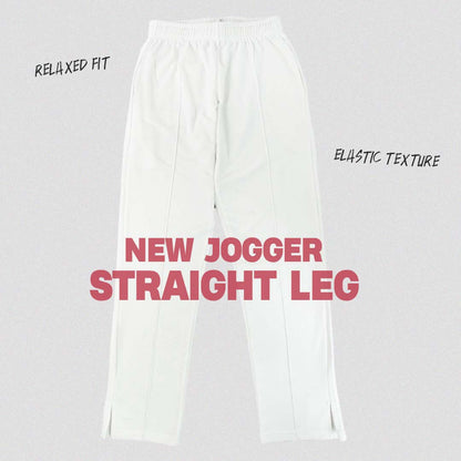 smart straight leg joggers in light green